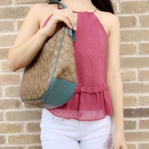 Coach hobo tote khaki green - Picture 4 of 7